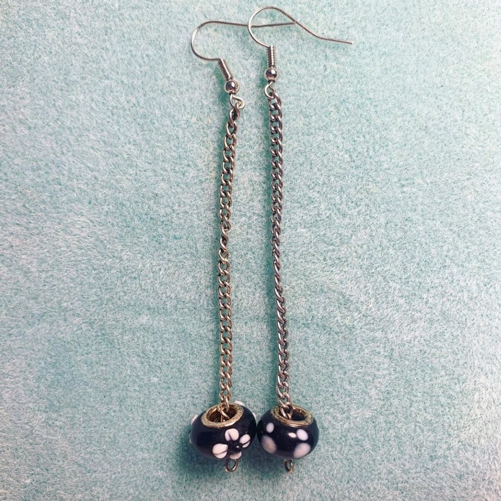 ☆ custom yin & yang ball chain dangle earrings ☆